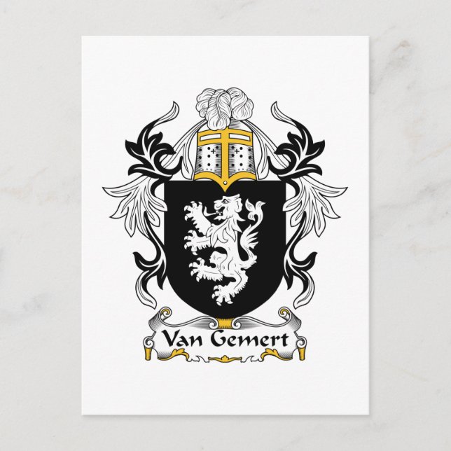 Cartão Postal Van Gemert Family Crest (Frente)