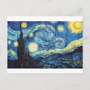 Cartão Postal van gogh a noite estrelada 1889 Arte Vintage