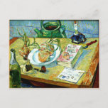 Cartão Postal Van Gogh - A Vida Estática com Uma Placa de Cebola<br><div class="desc">Vincent van Gogh pintura de arte,  "A Vida Estática com uma Chapa de Cebolas"</div>
