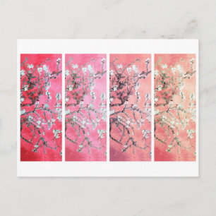 Cartão Postal Van Gogh Almond Blossoms Rosa Escuro Gradiente de 