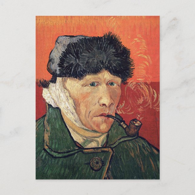 Cartão Postal Van Gogh - Autorretrato com Orelha Bandada (Frente)