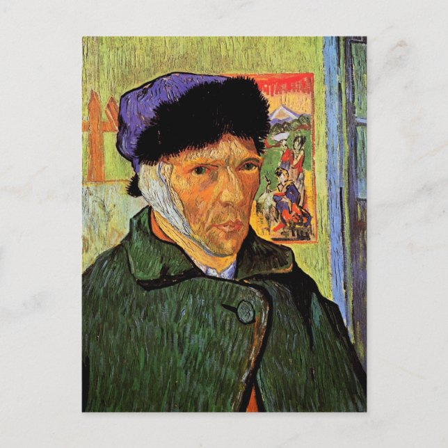 Cartão Postal Van Gogh; autorretrato com Orelha Bandada (Frente)