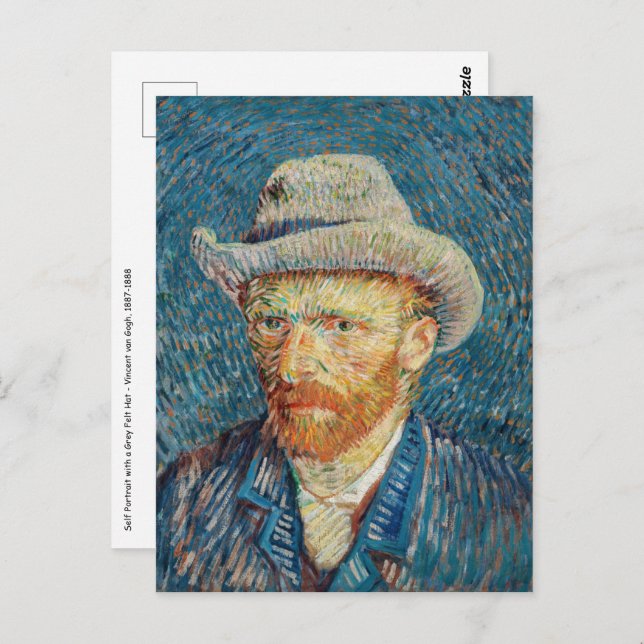 Cartão Postal Van Gogh - Autorretrato com um chapéu de feltro de (Frente/Verso)