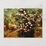 Cartão Postal Van Gogh - Blooming Rosa Bush<br><div class="desc">Rosa Blooming Bush,  pintura de belas artes por Vincent van Gogh</div>