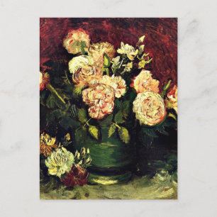 Cartão Postal Van Gogh - Boliche com Peonies e Rosas
