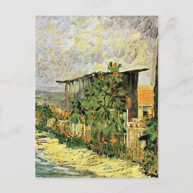 Cartão Postal Van Gogh - Caminho Montmarte com Girassóis, (Frente)