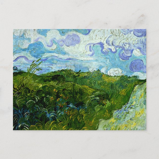 Cartão Postal Van Gogh - Campos de Trigo Verde (Frente)