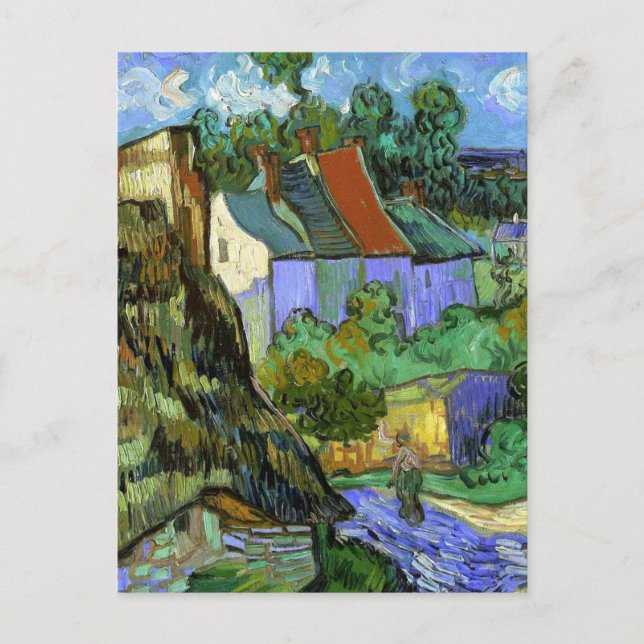 Cartão Postal Van Gogh - Casas em Auvers, 1890, (Frente)