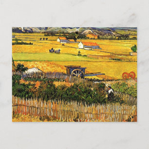 Cartão Postal Van Gogh - Colheita em La Crau com Montmajour,