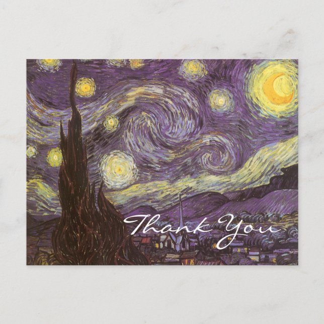 Cartão Postal Van Gogh está no Starry Night (Frente)