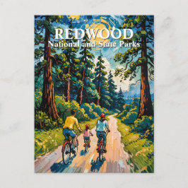 Cartão Postal Van Gogh Family Bike Ride Redwood National Park