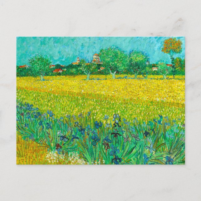 Cartão Postal Van Gogh Field com Irrises Perto de Arles (Frente)