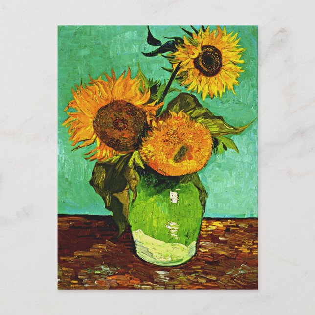 Cartão Postal Van Gogh - Girassóis, Três (Frente)