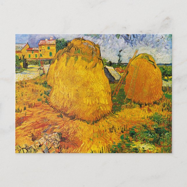 Cartão Postal Van Gogh - Haystacks em Provença (Frente)