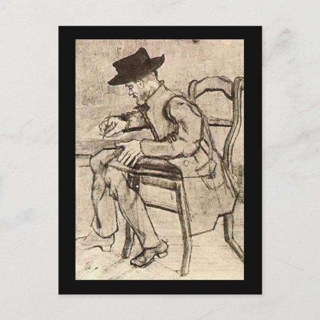 Cartão Postal Van Gogh - Homem Escrevendo, À Esquerda, (Frente)