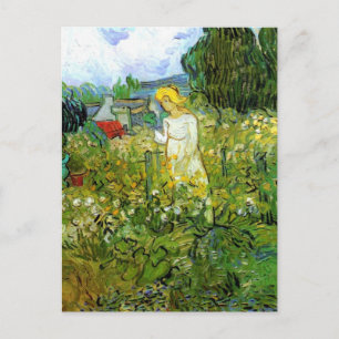 Cartão Postal Van Gogh; Marguerite Gachet em Jardim, Arte Vintag