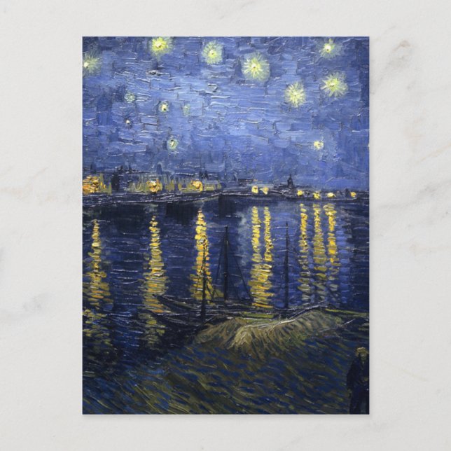 Cartão Postal van Gogh - Noite Estrelada sobre o Ródano (1888) (Frente)