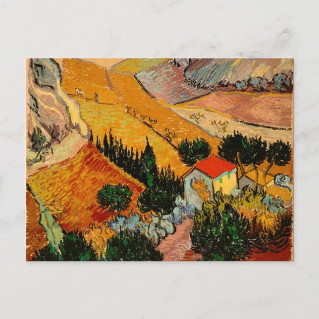 Cartão Postal Van Gogh - Paisagem com Casas (Frente)