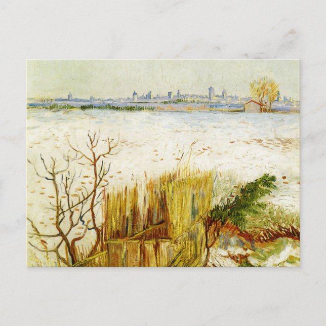 Cartão Postal Van Gogh - Paisagem com Neve (Frente)