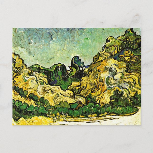 Cartão Postal Van Gogh - Paisagem Montanhosa em Saint-Remy (Frente)