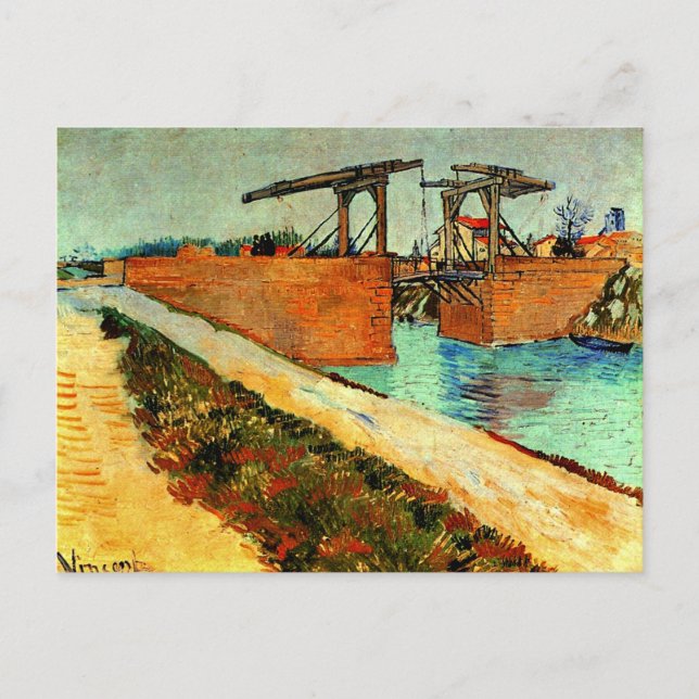 Cartão Postal Van Gogh - Ponte Langlois com Estrada (Frente)