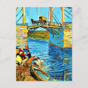 Cartão Postal Van Gogh - Ponte Langlois em Arles com Mulheres