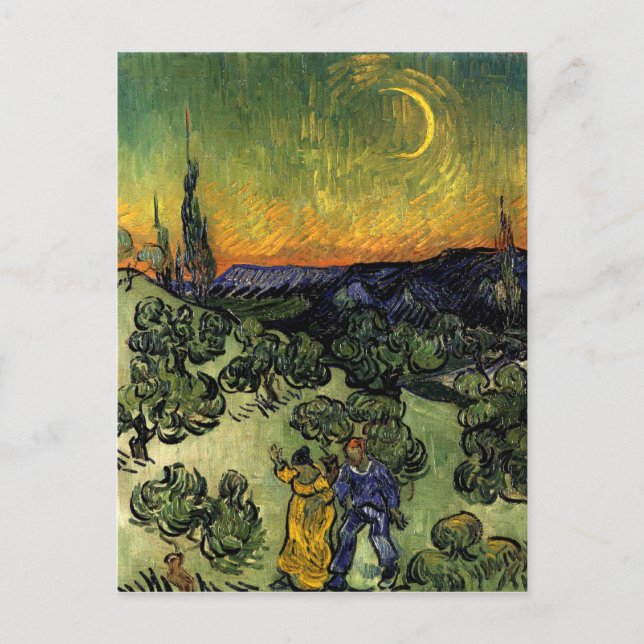 Cartão Postal Van Gogh: Promenade da Noite (Frente)