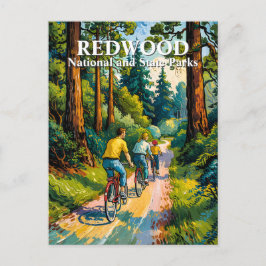 Cartão Postal Van Gogh Redwood National Park Family Cycling 
