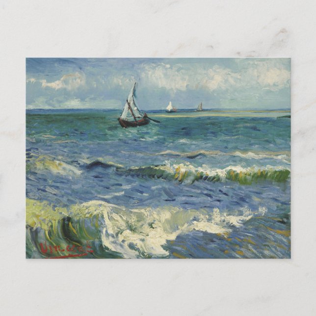Cartão Postal Van Gogh Seascape em Saintes Maries de la Mer (Frente)