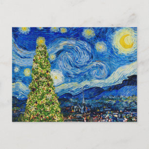 Cartão Postal Van Gogh Starry Night - Árvore de Natal
