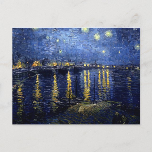 Cartão Postal Van Gogh Starry Night Over Rhone (Frente)