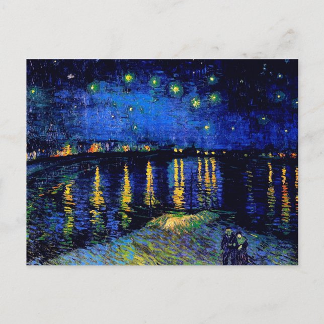 Cartão Postal Van Gogh Starry Night Over Rhone (F474) Fine Art (Frente)