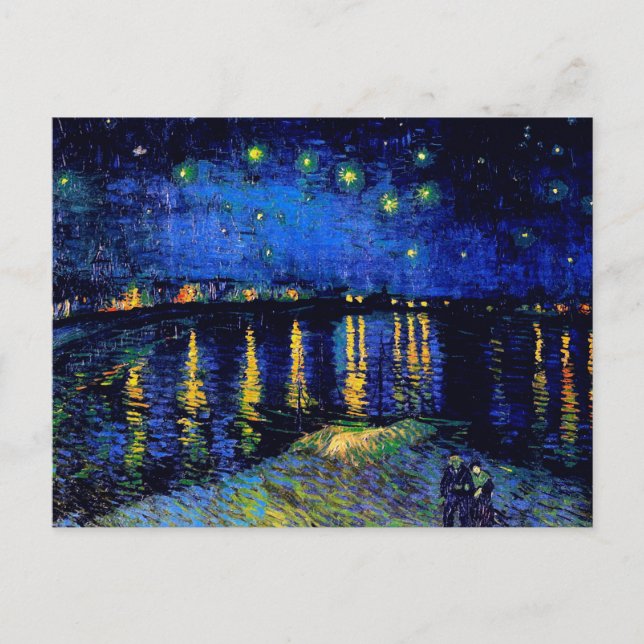 Cartão Postal Van Gogh Starry Night Rhone (F474) Belas Artes (Frente)