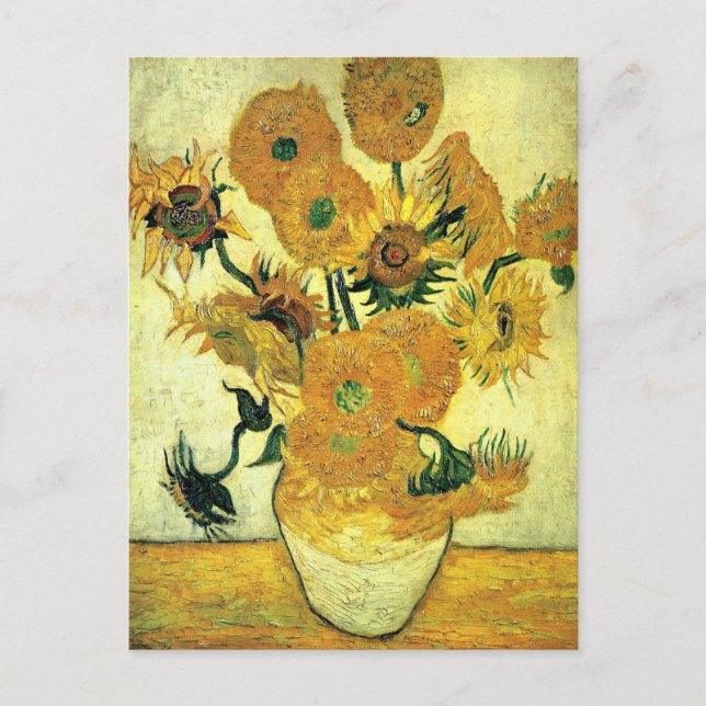 Cartão Postal Van Gogh - Still Life Vase with 14 Sunflowers (Frente)