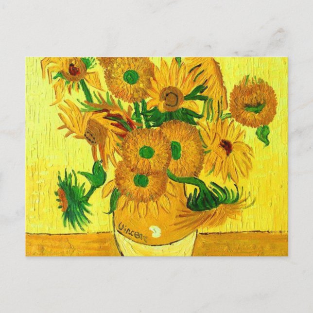 Cartão Postal Van Gogh Sunflower (Frente)