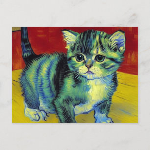 Cartão Postal Van Gogh Tabby Cat