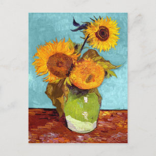Cartão Postal Van Gogh - Três Girassóis Num Vaso - Arte Fina