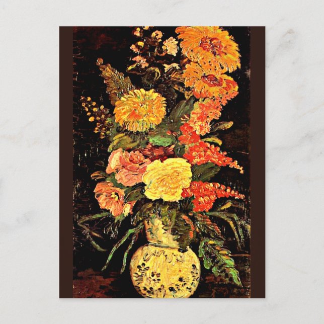 Cartão Postal Van Gogh - Vase com Asters, Salvia, Outras Flores (Frente)