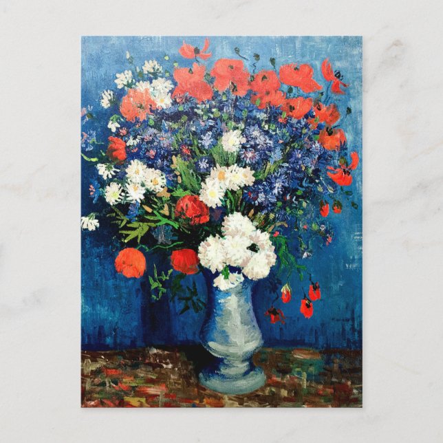 Cartão Postal Van Gogh - Vase com Cornflower e Poppies (Frente)
