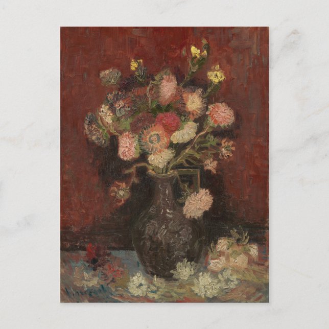 Cartão Postal Van Gogh - Vase com gesso chinês e gladioli (Frente)