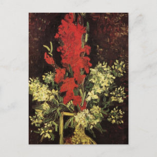 Cartão Postal Van Gogh Vase com Gladíolos e Cravos