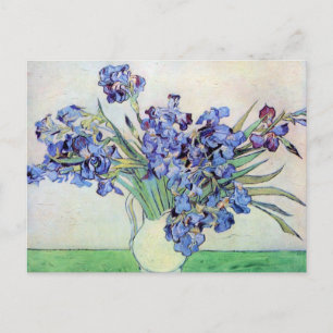 Cartão Postal Van Gogh Vase com irlandeses, Vintage Floral Fine 