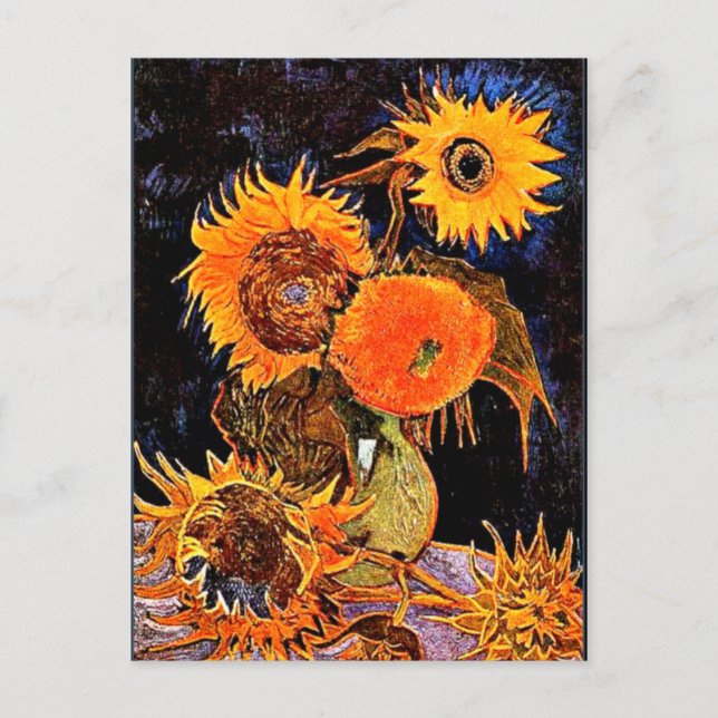 Cartão Postal Van Gogh - Vase com Seis Girassóis (Frente)