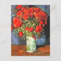 Van Gogh Vase Red Poppps Floral