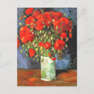 Cartão Postal Van Gogh Vase Red Poppps Floral