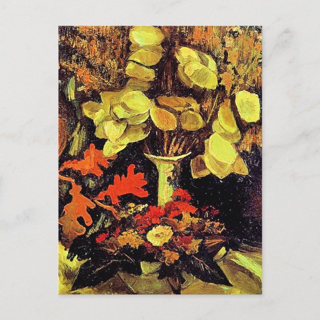 Cartão Postal Van Gogh, Vaso com Lunária, (Frente)