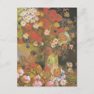 Cartão Postal Van Gogh Vintage Peonies e Chrysanthemums