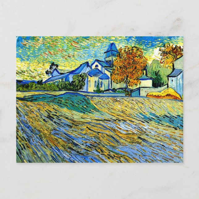 Cartão Postal Van Gogh - Visão da Igreja do Santo Paul (Frente)