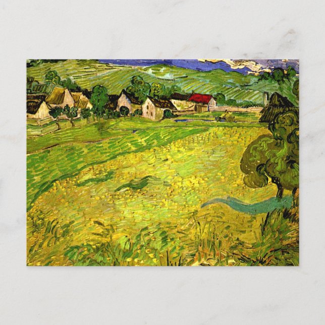 Cartão Postal Van Gogh - Vista dos navios perto da Auvers (Frente)