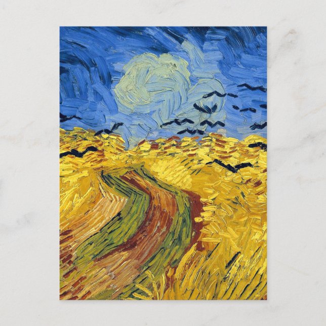 Cartão Postal Van Gogh Wheat Fields impressionista Painting (Frente)